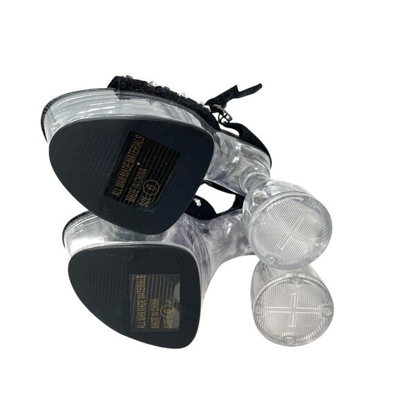NEW Golden Bulls DETUX-02 studded clear heel‎ Platform heels Size 6 black - Picture 11 of 15